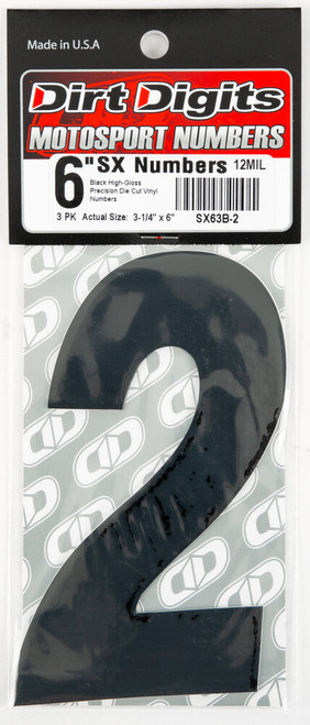 #2 6" BLACK SUPER X DIGITS 3/PK