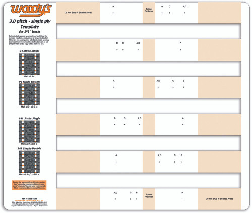 STUDDING TEMPLATE 3.0" PITCH SINGLE PLY