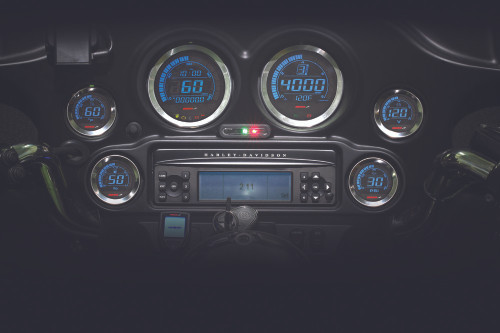 DIGITAL GAUGE CLUSTER SILVER BEZEL 04-13 FLHT AND FLTR