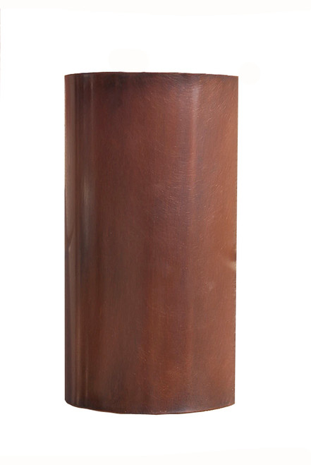 Antique copper 1/2 cylinder wall light providing both up and down lighting.  For interior lighting as well as exterior illumination.