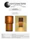 Spec sheet for 15.75" tall fixture shown in edge burned copper and copper perf