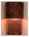 Mottled copper with copper perforated accent metal.