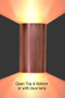 Cylindrical wall sconce shown with open or clear acrylic top and omni-directional bulbs