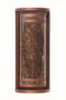 Column Wall Sconce. Antique copper and amber mica wall light. Not lighted.