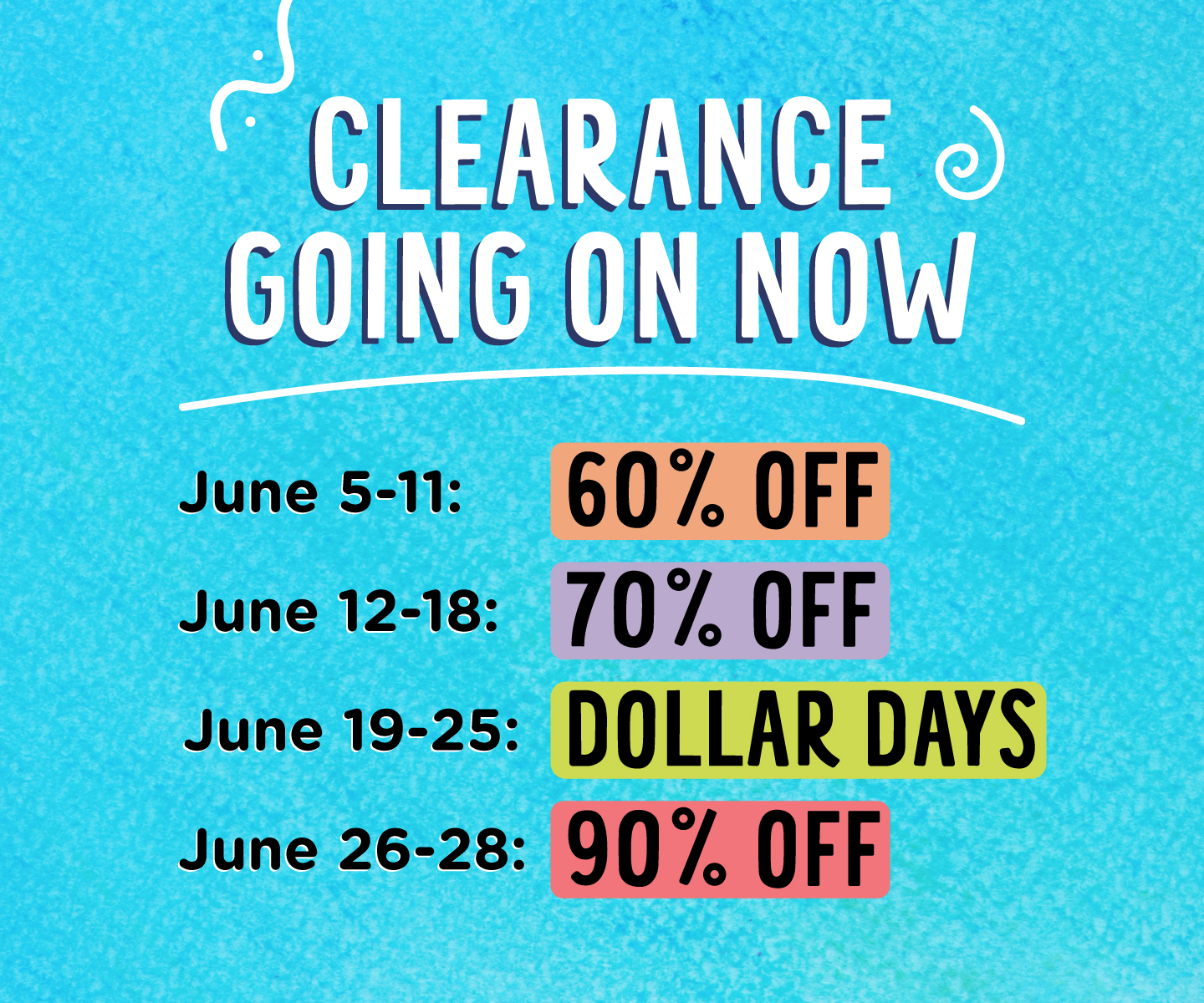 Clearance going on now