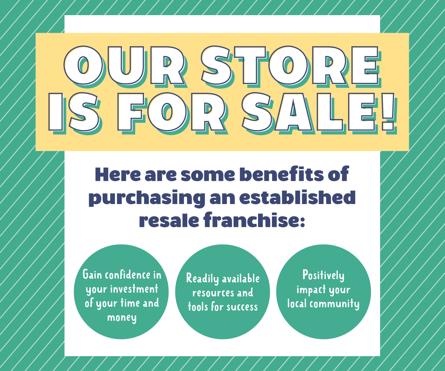 Our store is for sale!