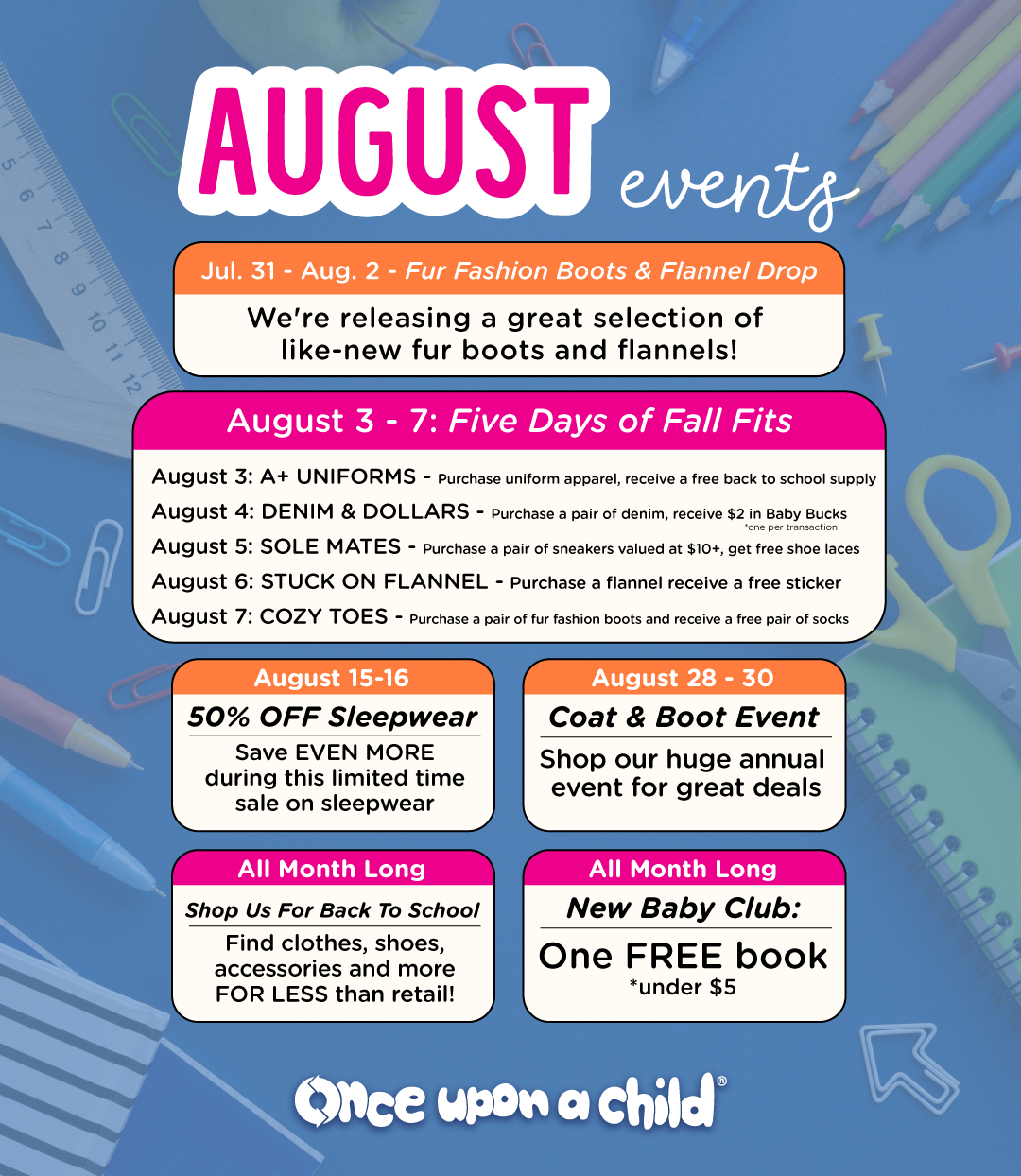 August calendar of events