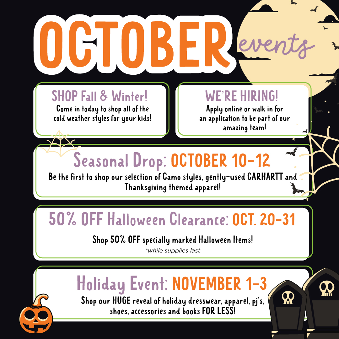 Check out what we've got planned for October!