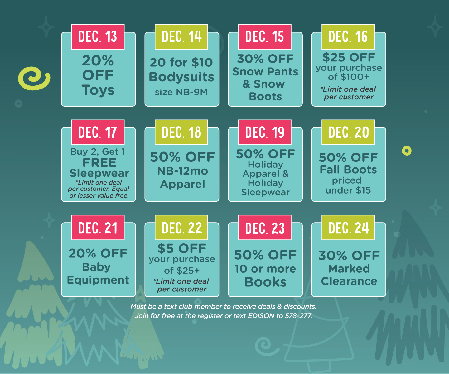 12 Days of Deals Celebrating our 12th Birthday Celebration!