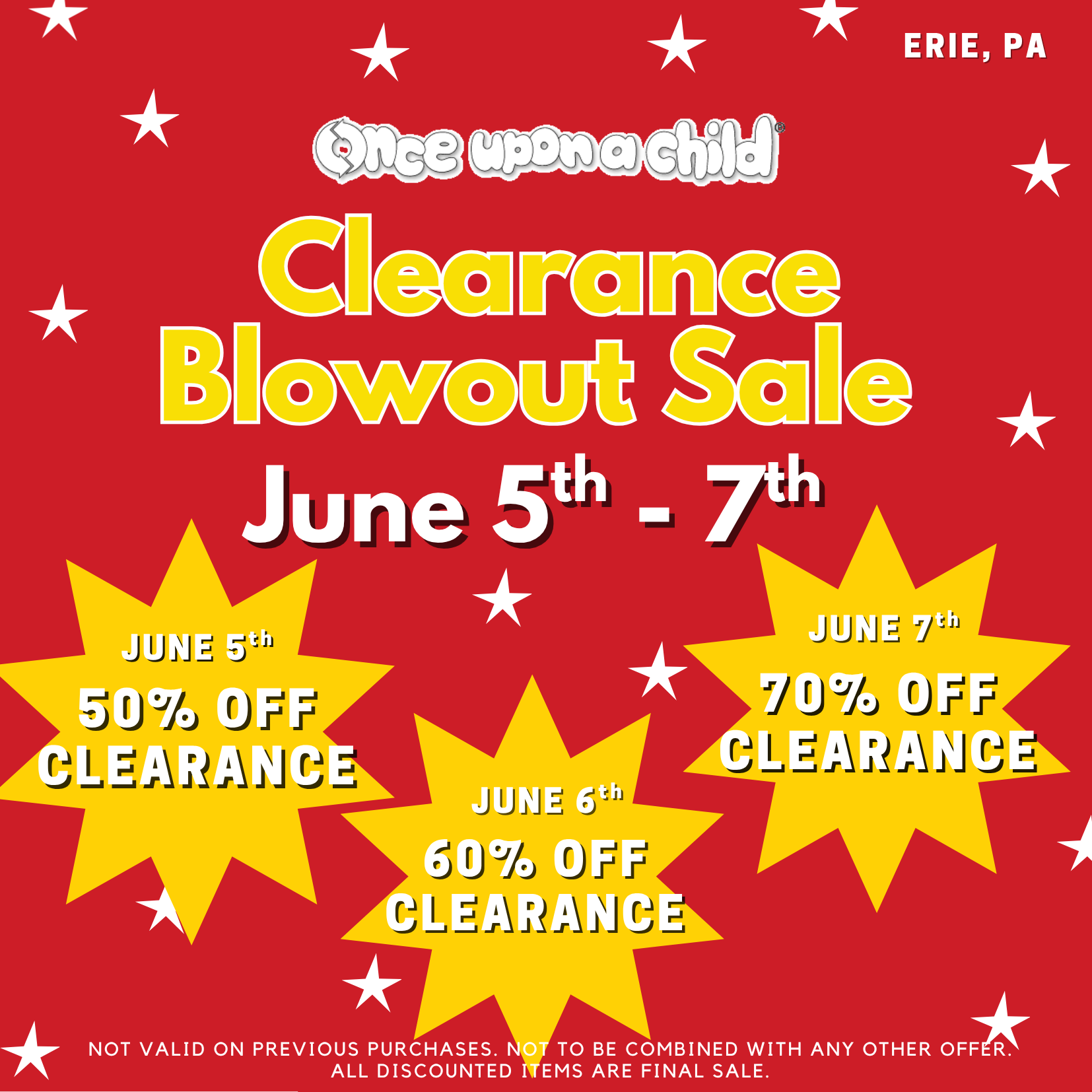 Clearance Blowout Sale!