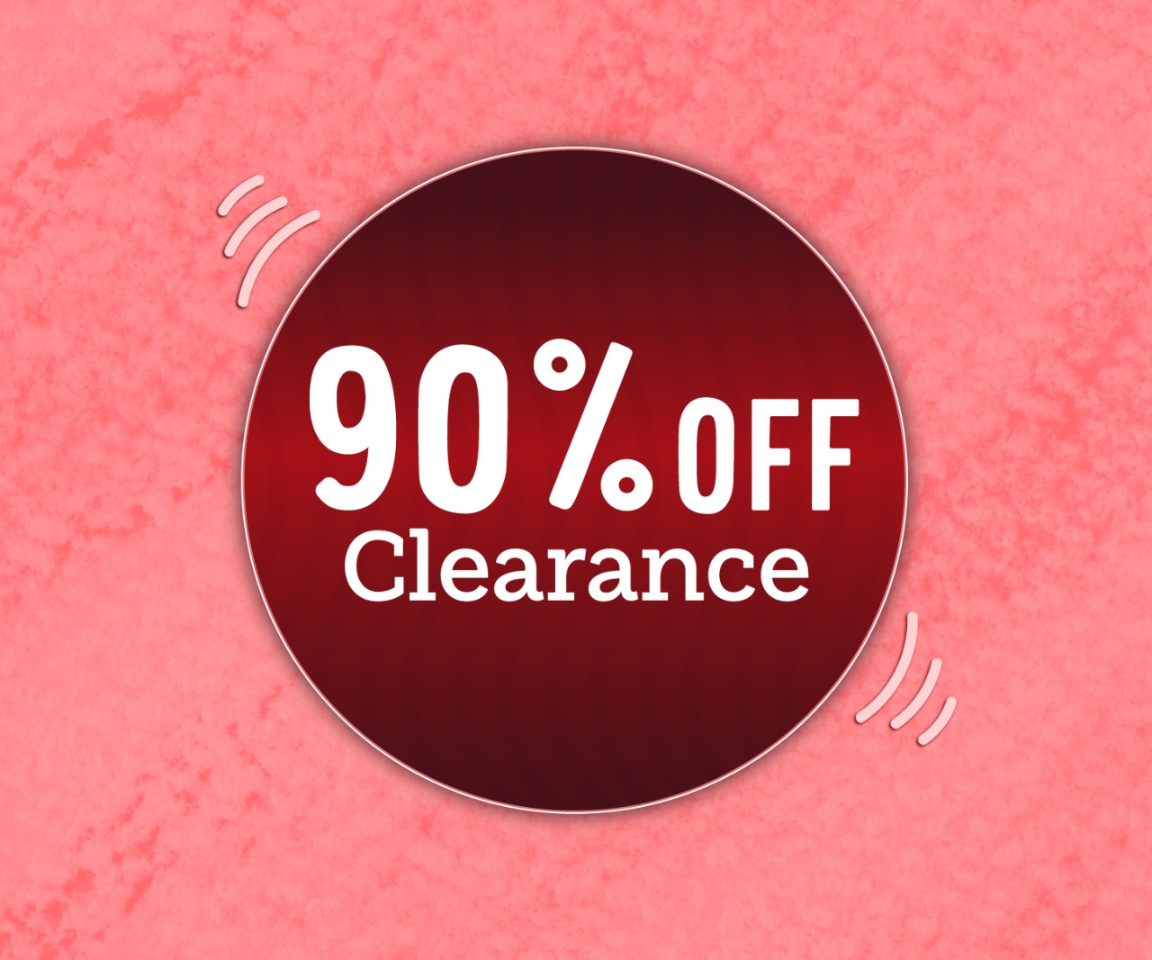 90% off clearance event