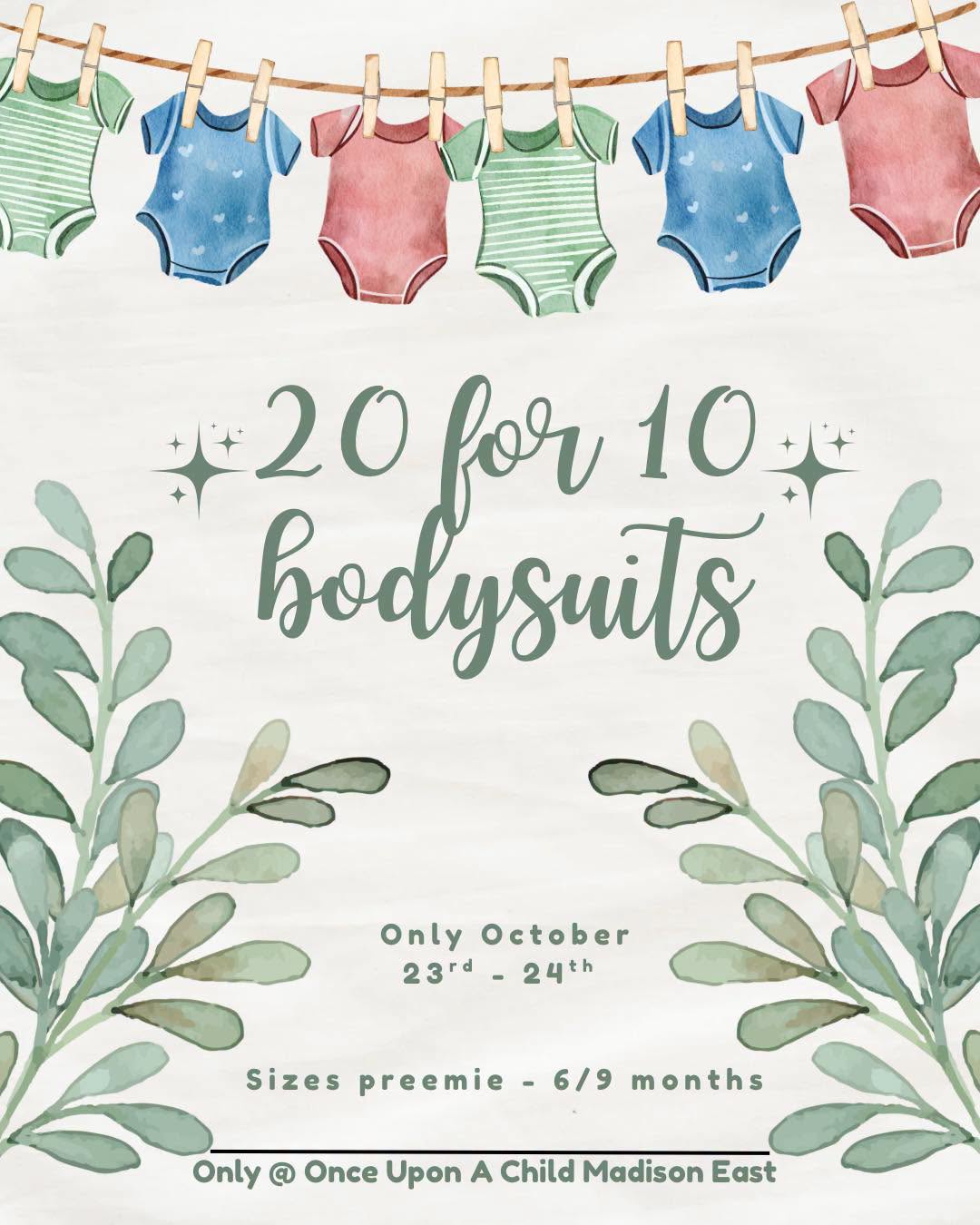 20 for 10 bodysuits