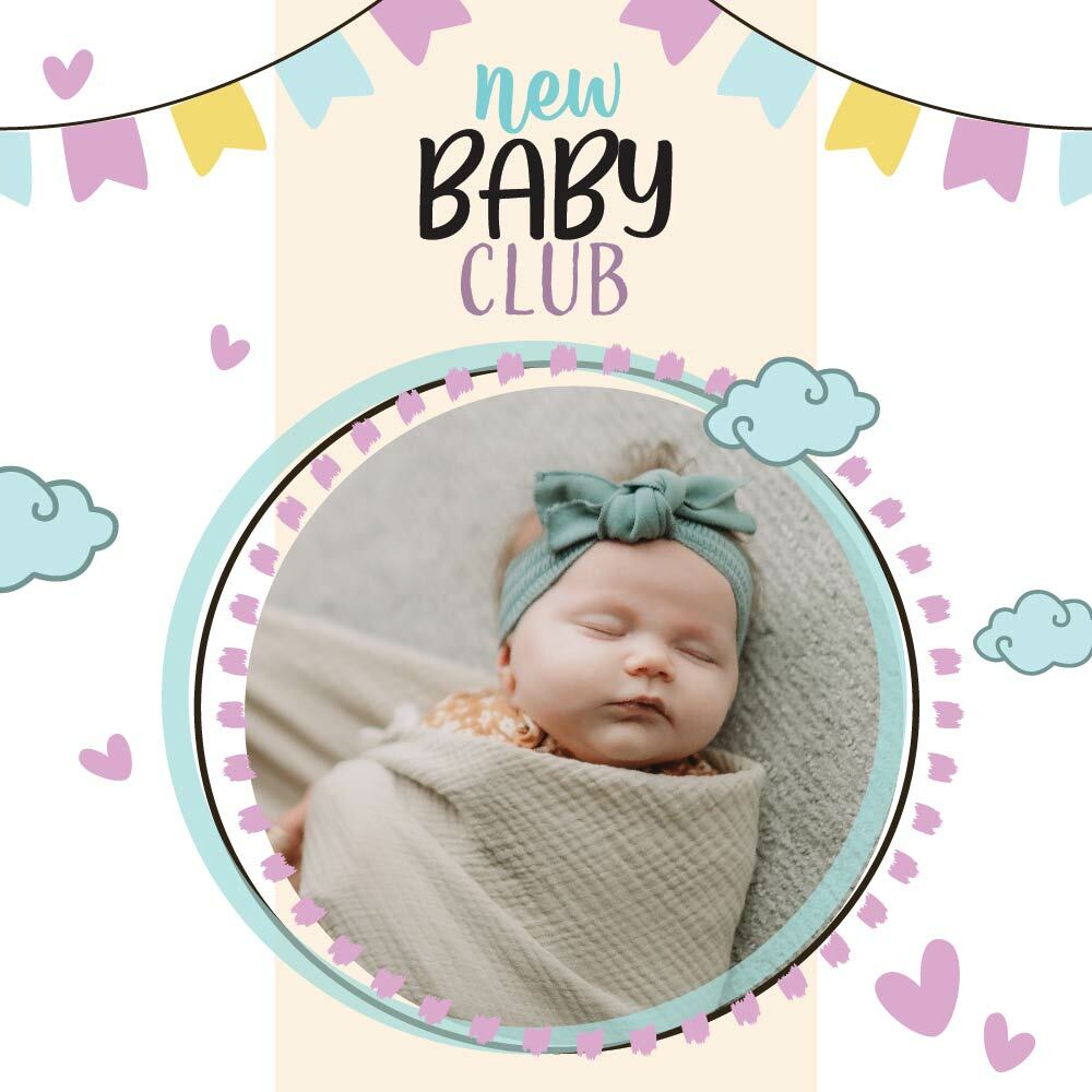 new baby club and baby sleeping