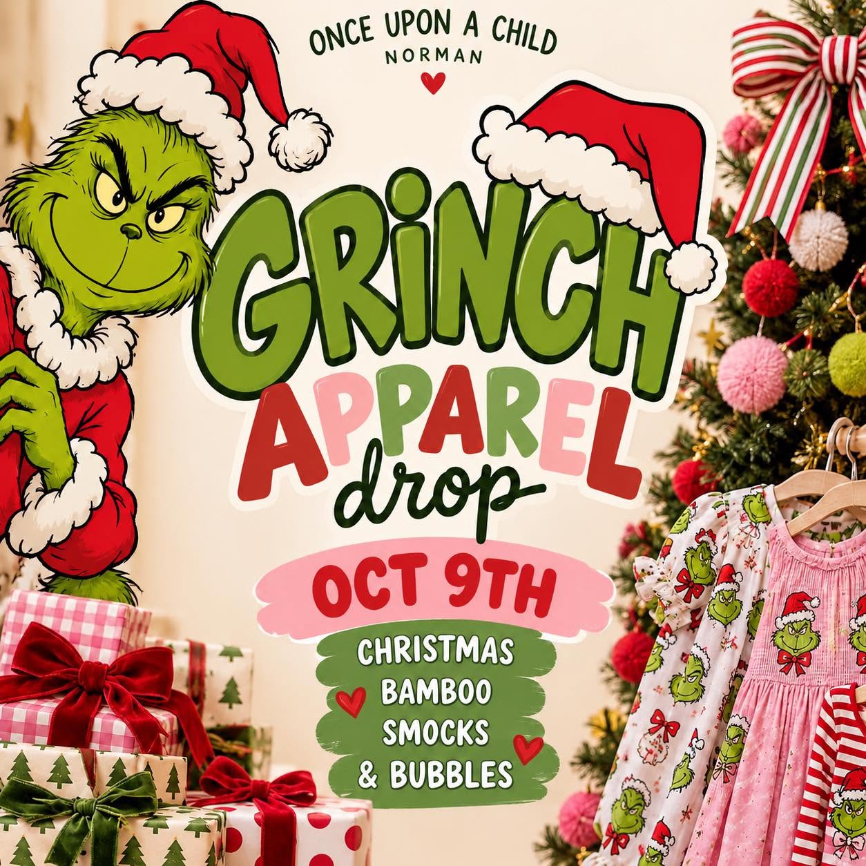 Grinch Apparel Drop at Once Upon A Child Norman