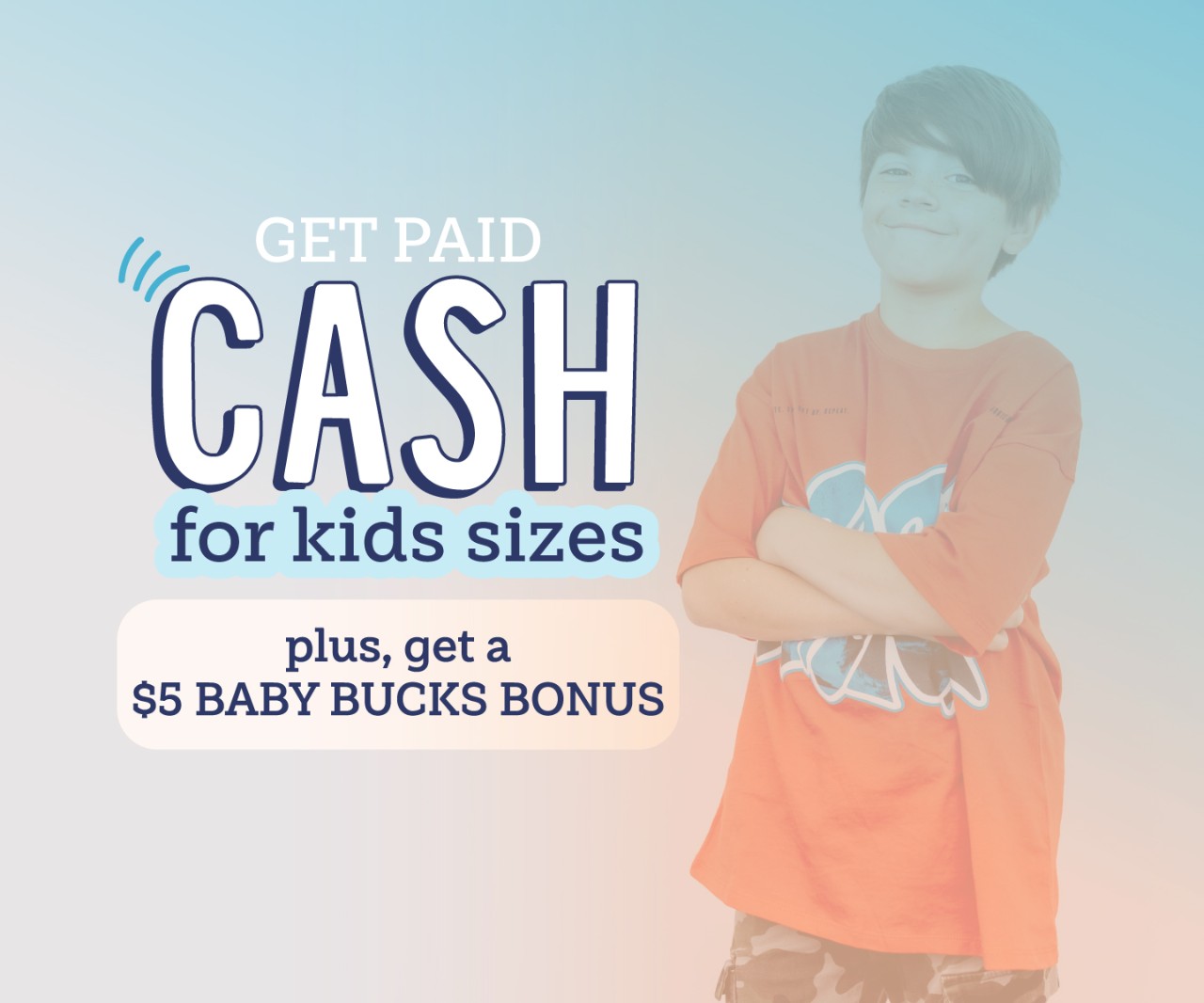 CASH for youth sizes plus a bonus $5