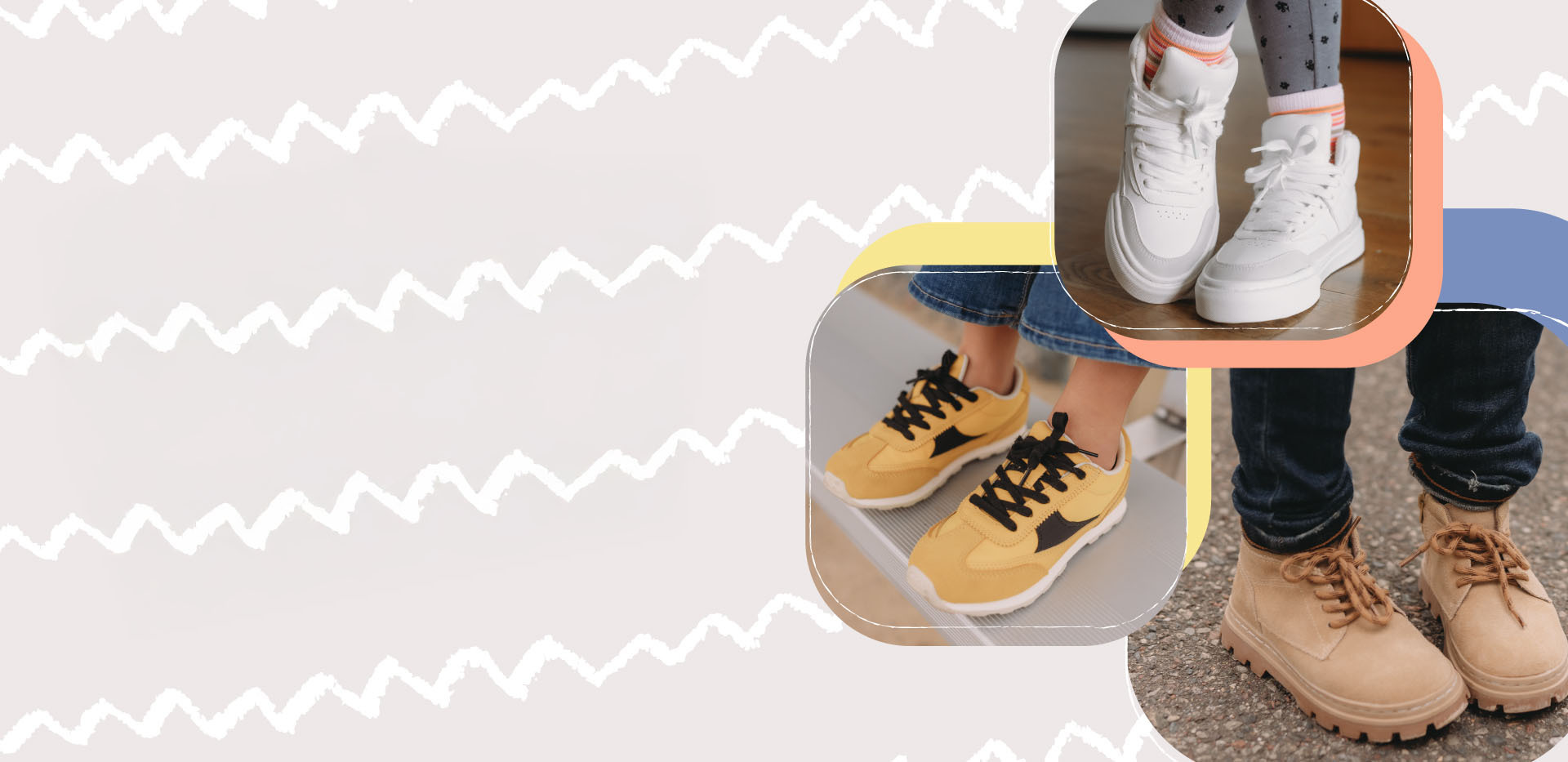 grey background with shoe pics