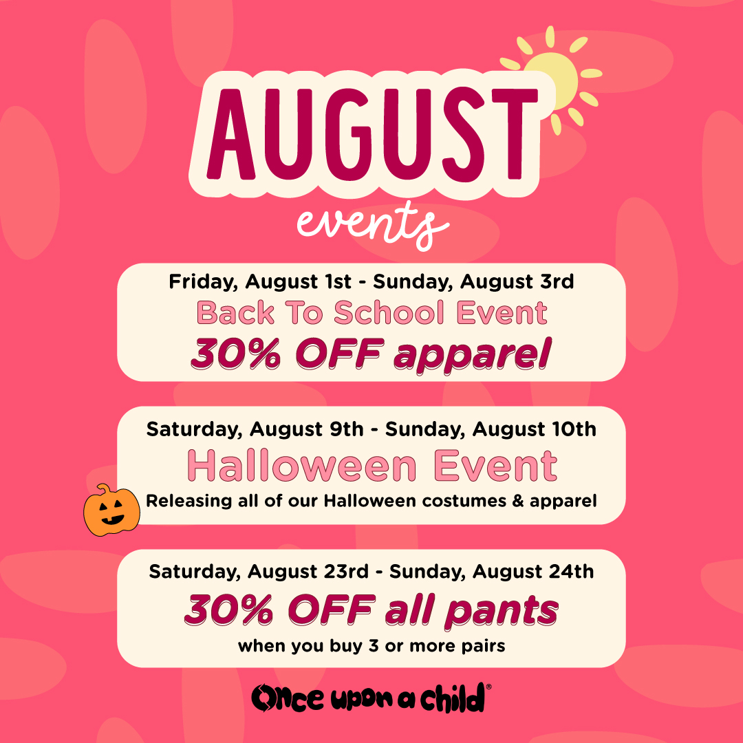 August Calendar of Events