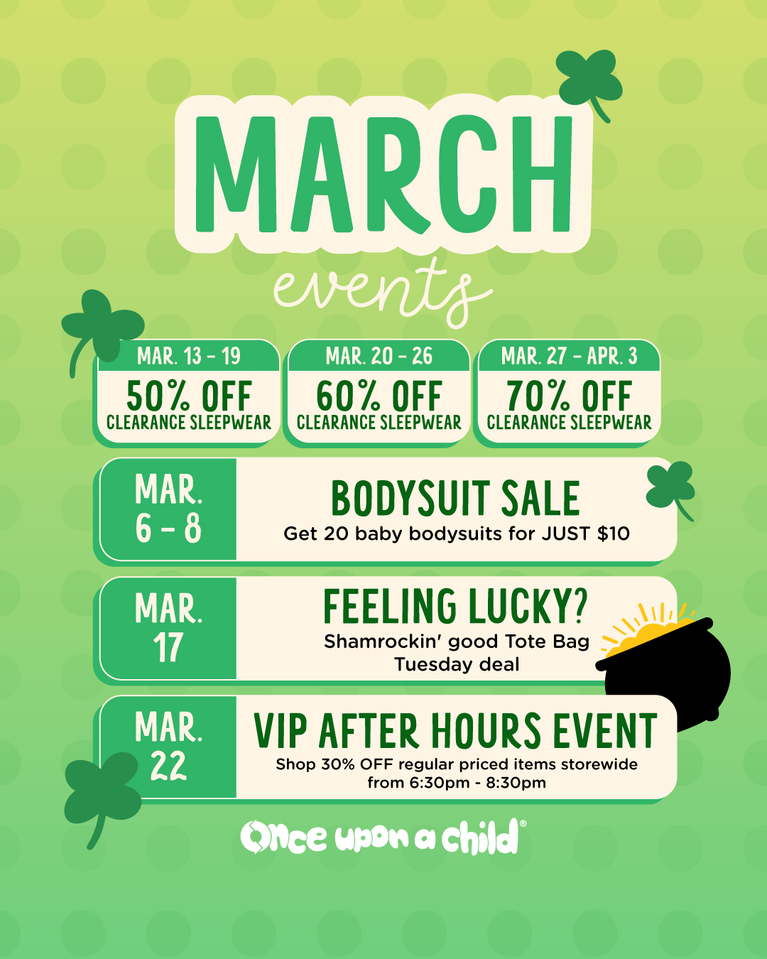 March Calendar of Events