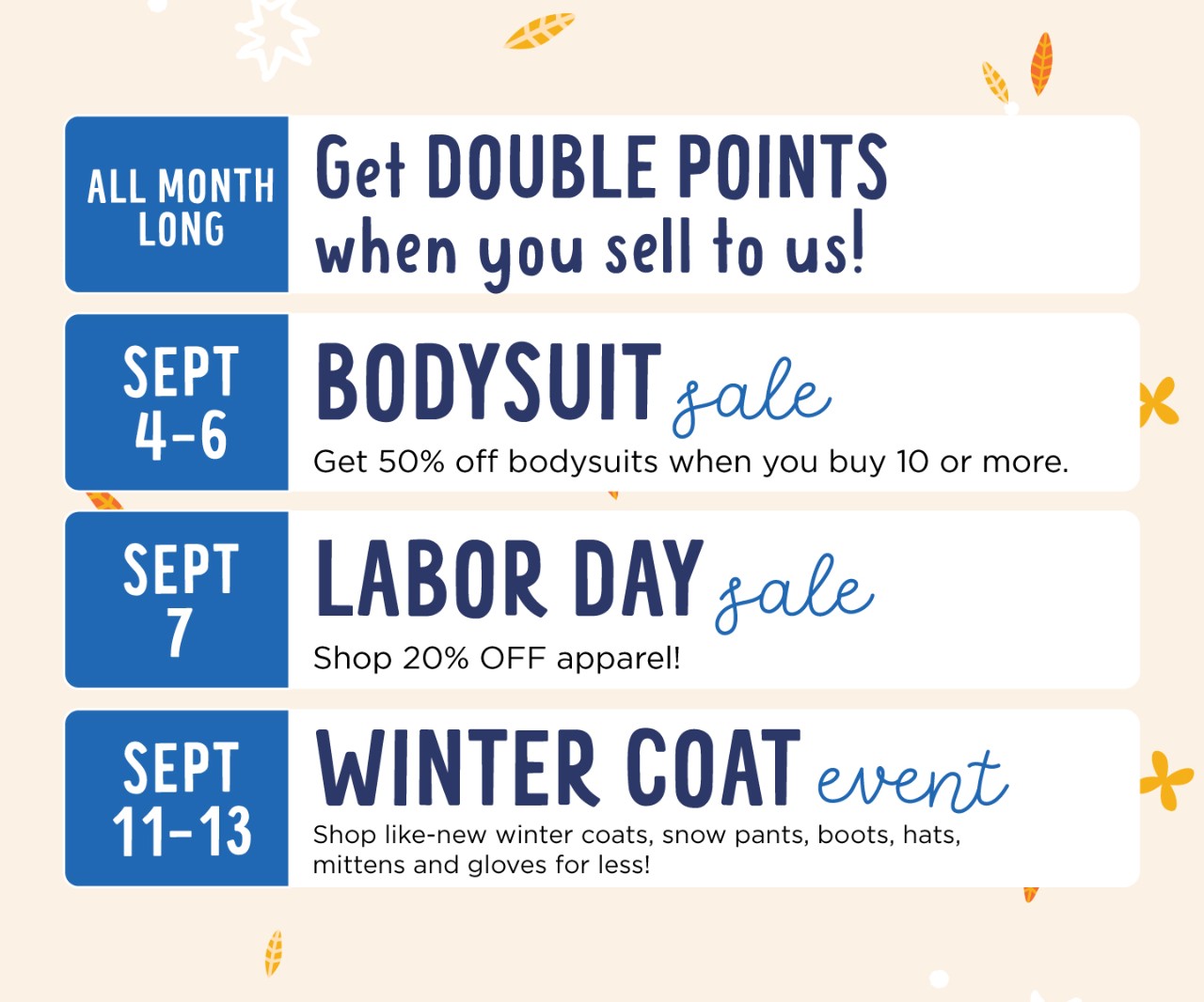 Don't miss out on this month's limited time events!