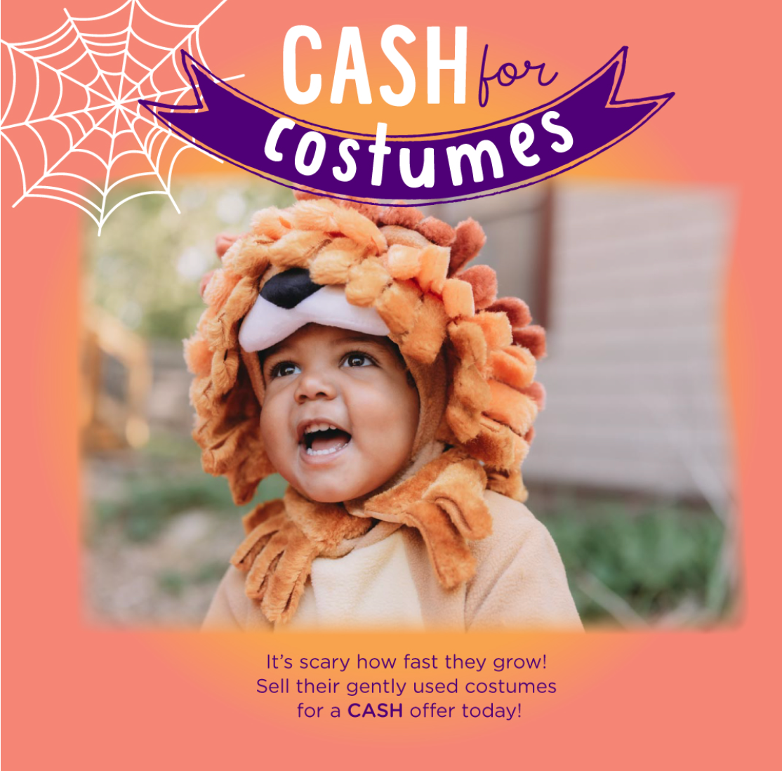 We pay cash for gently used Halloween costumes!