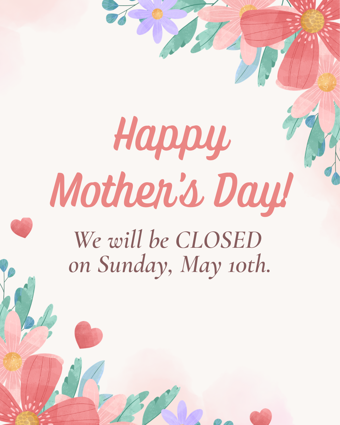 mothers day hours