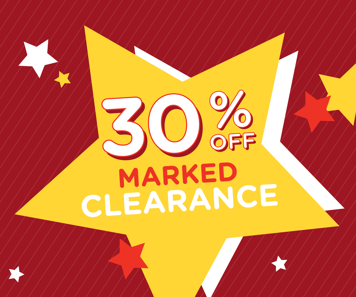 30% OFF Clearance Starts June 10