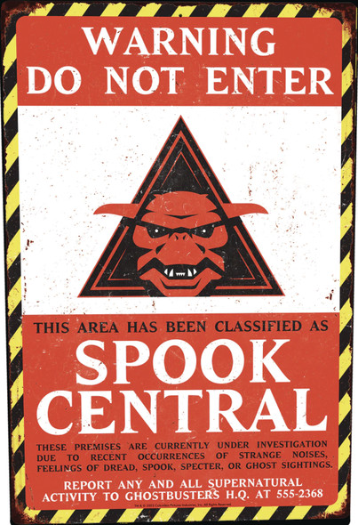 Ghostbusters Spook Central Metal Sign