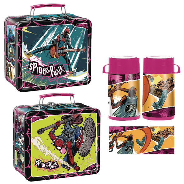 SDCC 2024 Tin Titans Spider Punk PX Lunch Box W Bev Cont