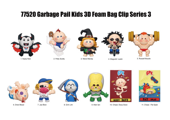 Garbage Pail Kids Series 3 24pc 3d Foam Bag Clip Bmb Ds