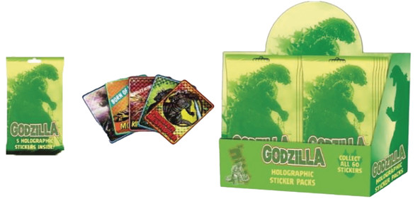 Godzilla Holographic Sticker Packs 24pc Bmb Ds