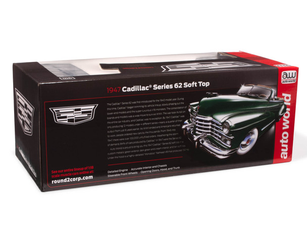 Aw 1947 Cadillac Series 62 Cabriolet 1/18 Die-cast Veh