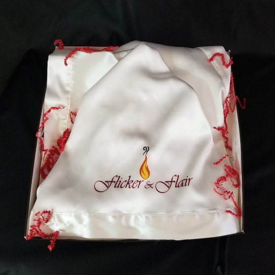 Flicker & Flair White Satin Kimono Robe