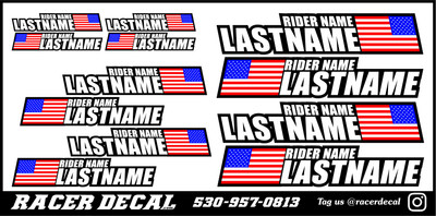 NAME/FLAG DECALS
