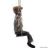 62" Animated Light-up Eyes Haunted Swinging Skeleton Ghost Boy Halloween Prop