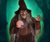 Life Size 68" Animated Soothsayer Witch Grasps a Mystical Ball Halloween Prop