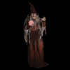 Life Size 68" Animated Soothsayer Witch Grasps a Mystical Ball Halloween Prop