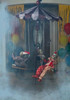 Animated Macabre Clown-Go-Round Circus Clown Merry-Go-Round Halloween Prop Decor
