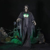 Huge 10' Towering Reaper Animated Skeleton Halloween Moving Prop w/ Digital Eyes