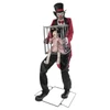Life Size 7 Ft. Animated Cagey Rotten Ringmaster w/ Clown in Cage Halloween Prop