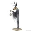 8 Ft. Animated Skeleton Forest Cult Creature with Horns Halloween Prop Decor