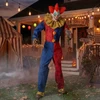 7.3 Ft. Animated The Axe-Wielding Circus Evil Clown Halloween Prop Decor