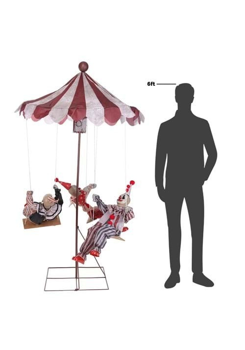 Animated Macabre Clown-Go-Round Circus Clown Merry-Go-Round Halloween Prop Decor