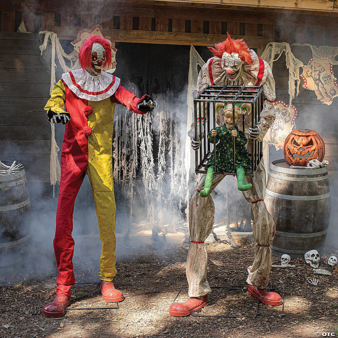 Life Size 7 Ft. Animated Pesky the Circus Clown Halloween Prop Decoration