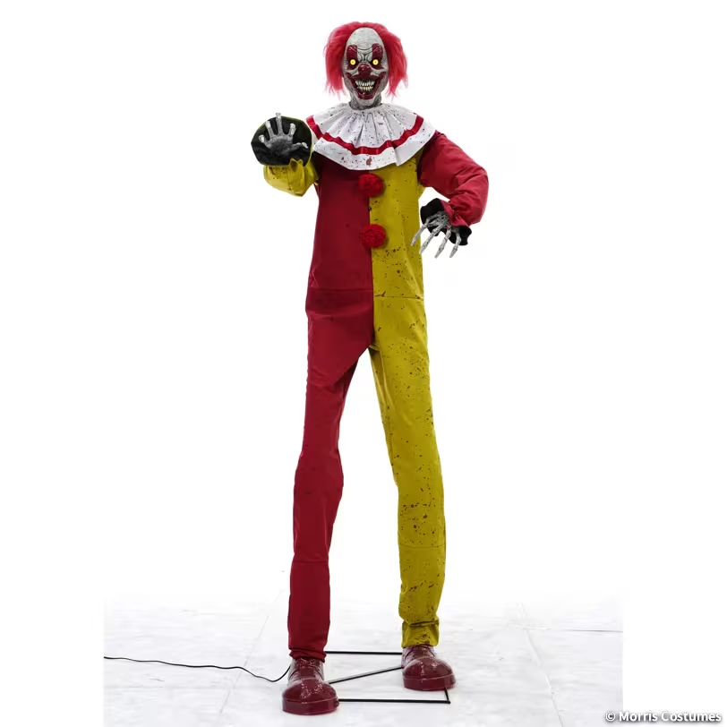Life Size 7 Ft. Animated Pesky the Circus Clown Halloween Prop Decoration