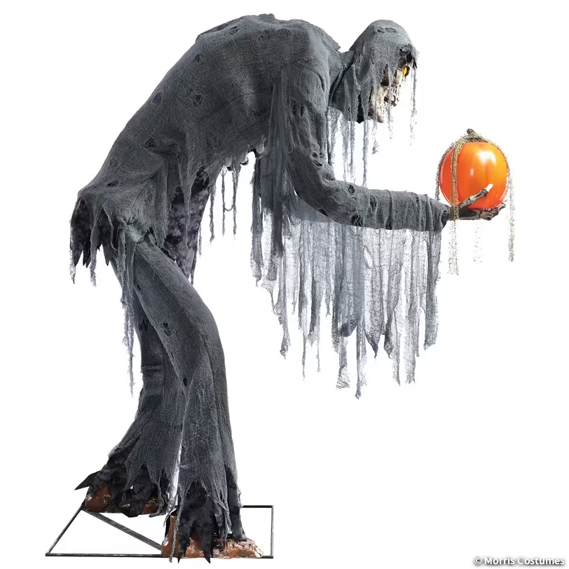 7' Life Size Animated Prowling Jack Stalker Reaper w/ Pumpkin Halloween Prop