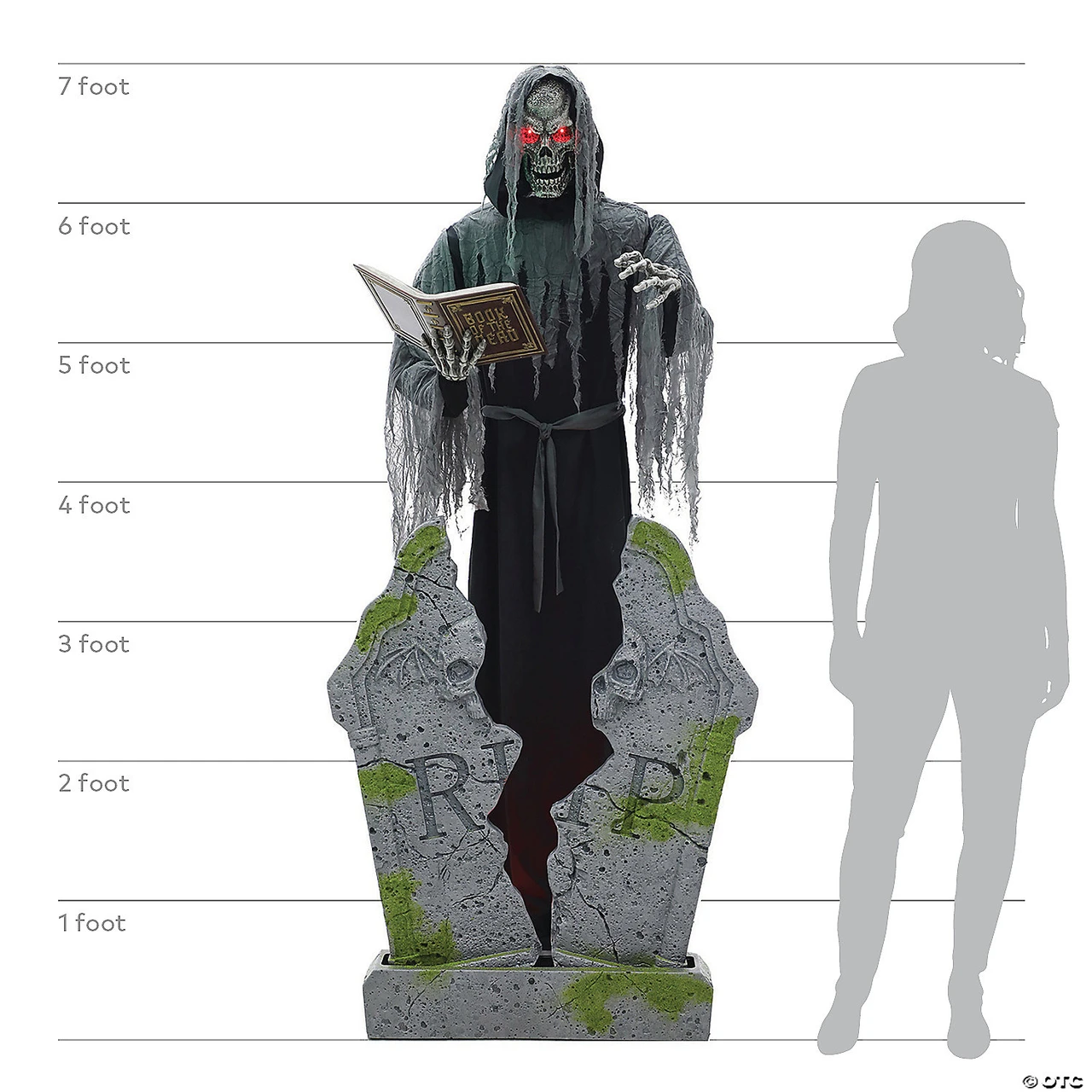 Life Size 7 Ft. Animated Soul Stealer Reaper Dark Angel Halloween Prop Decor