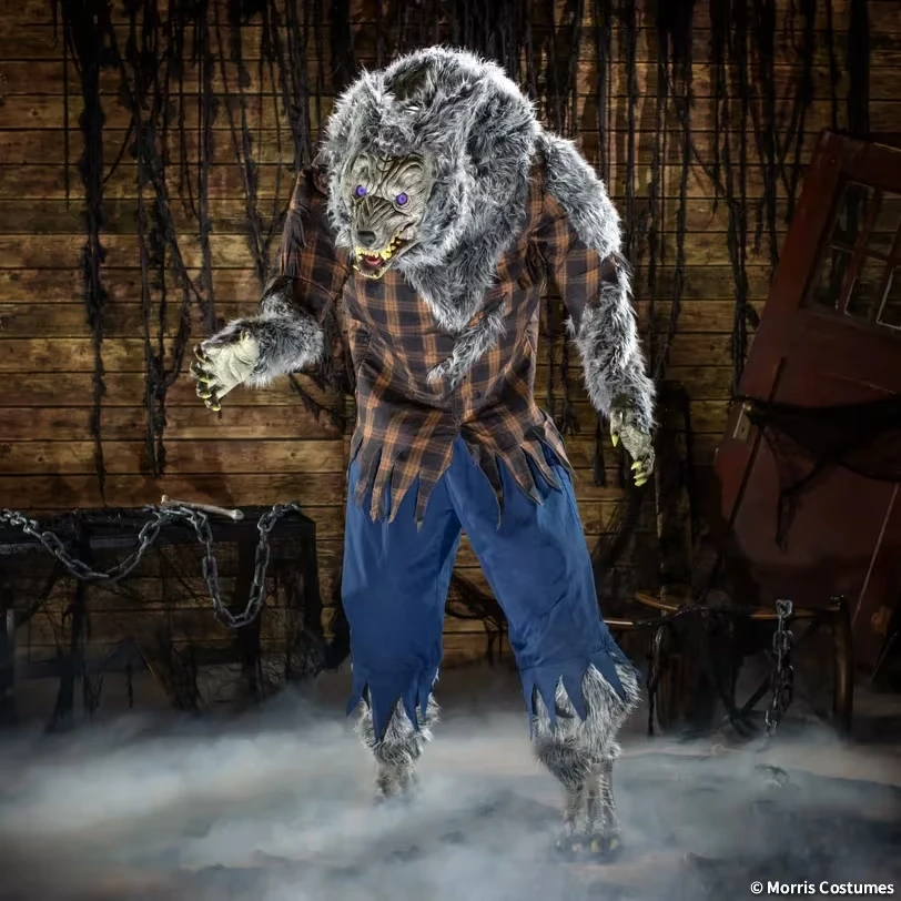 7.5 ft. Animated Hulking Werewolf with Digital Eyes & Sound Halloween Prop