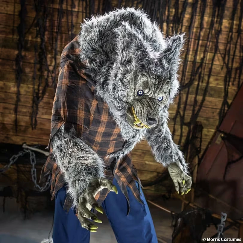 7.5 ft. Animated Hulking Werewolf with Digital Eyes & Sound Halloween Prop