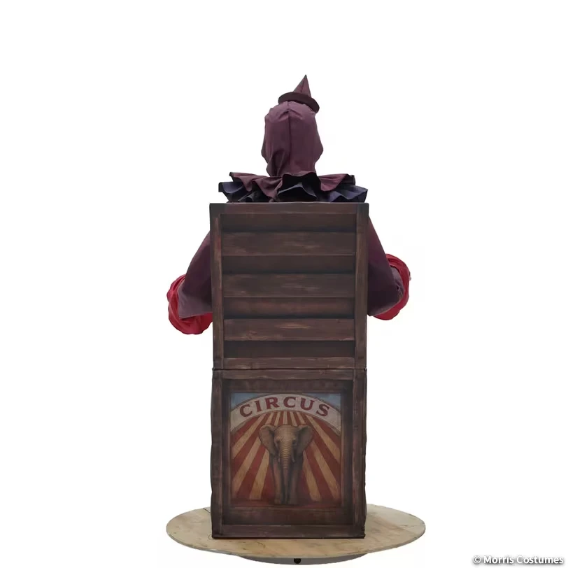 5 Ft. Animated Skeleton Clown Mechanical Jack-in-the-Box Halloween Prop