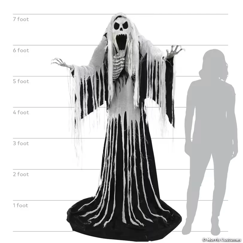 76" Life Size Animated Towering Wailing Soul Spirit Ghost Halloween Prop Decoration